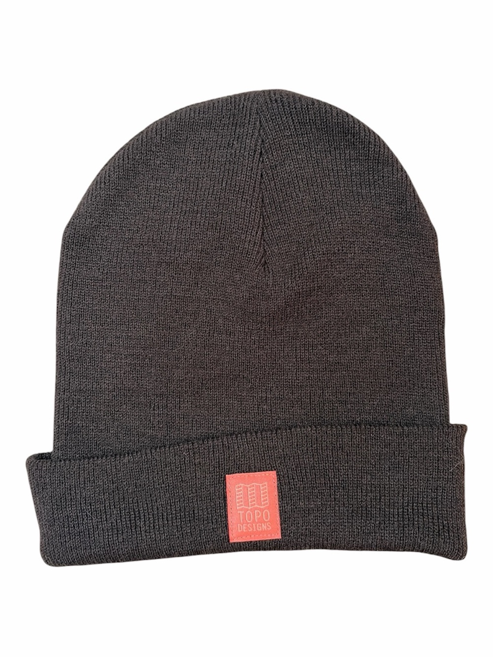 Topo Designs Wool Blend Beanie Chocolate Brown Cuffed Knit Hat NWT